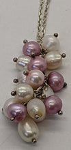 Load image into Gallery viewer, Sterling Silver Cream &amp; Pink Grape Pearl Bead Pendant Necklace
