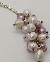 Load image into Gallery viewer, Sterling Silver Cream &amp; Pink Grape Pearl Bead Pendant Necklace
