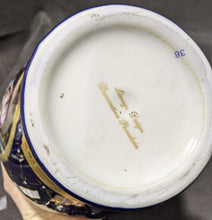 Load image into Gallery viewer, Limoges Porcelain Lidded Urn Cobalt &amp; Gold, Romance Scene
