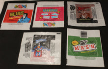 Load image into Gallery viewer, 5 Misc Wrappers Lot - Indiana Jones, Elvis, Superman, MASH, and Rockstars
