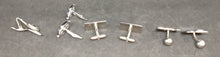 Load image into Gallery viewer, Three Sets of Modernist Chrome Cufflinks &amp; A Senator Tie Pin
