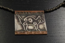 Load image into Gallery viewer, Vintage Sterling Silver &amp; Copper Pendant w/ Beaded Necklace
